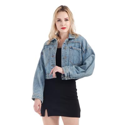 China Classic Windproof Trucker Jacket Girls' Vintage Washed Denim Denim Jackets for sale