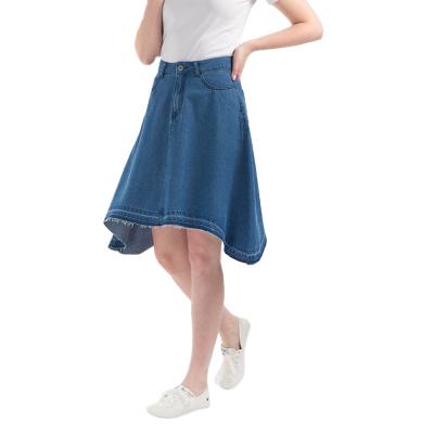 China New Designs Summer Breathable Barred Women Skirt Knee-Length Women's Denim for sale