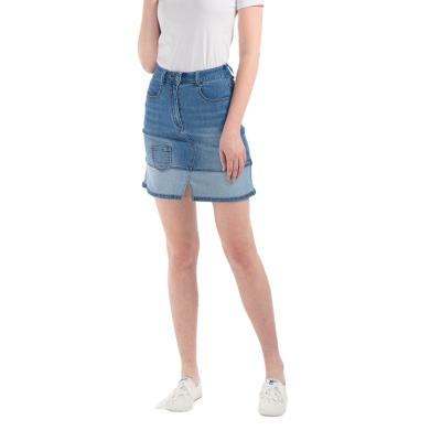 China Breathable Women Fashion Denim Skirt Line Design Print Geometric Skirt For Women for sale