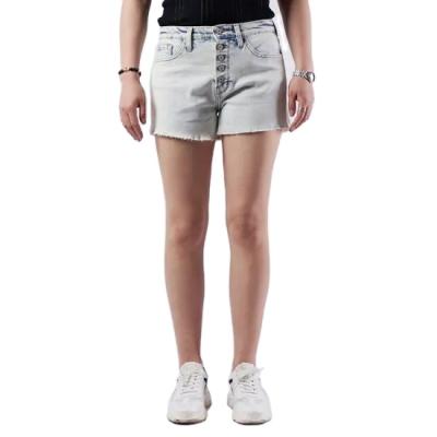 China 100% Breathable Jean Shorts Denim Ladies Cotton Button Fly Women's Denim Shorts for sale