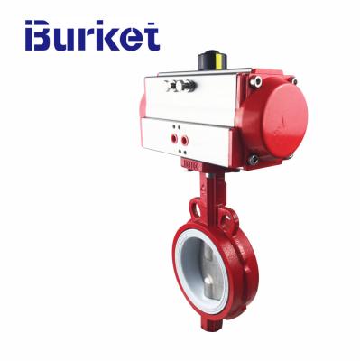 China Pneumatic  flange type Simple and reliable high temperature wafer connection 2-12 inch butterfly valve for sale