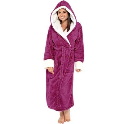 China Long Thermal Ladies Bathrobe Nightgown Belt Fall/Winter Coral Fleece Homewear for sale