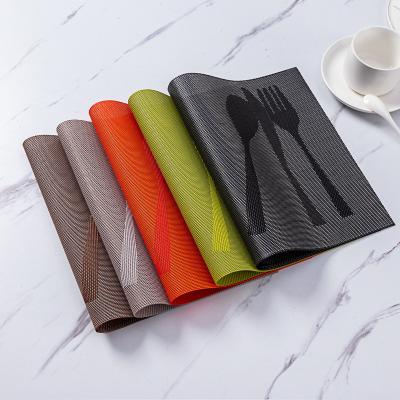 China PVC Table Mat Dinner Plate Bowl Mat Restaurant Coaster Restaurant Heat Insulation Durable Weave Waterproof Home Western Table Mat for sale