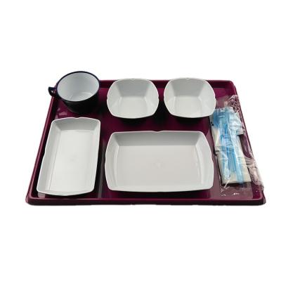 China Disposable High Quality Revolving Dinnerware For Airline Restaurant Tableware Square Dinnerware Sets for sale