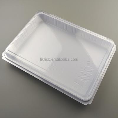 China Sustainable Lunch Dinner Breakfast Box Disposable Products PVC Hinged Meal Box for sale