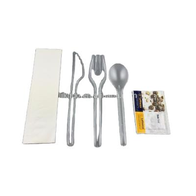 China Wholesale Disposable Individually Wrapped Custom Disposable Plastic Cutlery Set With Napkin for sale