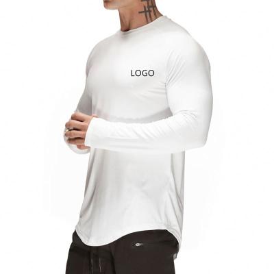 China 2022abbigliamento Anti-wrinkle bodybuilding clothing 95cotton 5spandex o sleeve t-shirt men wholesale bottom scoop men white long sleeve t-shirt o sleeve for sale