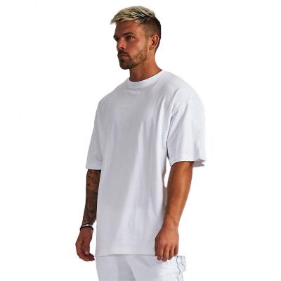 China Anti-wrinkle new design luxury quality cotton loose fit little drop shoulder brand white men's T-shirt oversized for sale