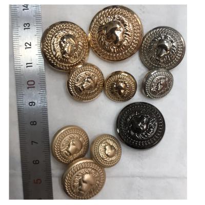 China Washable Lion Head Round Buttons For Clothing Garment Accessories Zinc Alloy Leg Sewing Buttons for sale