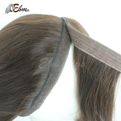 China Stock 100% Virgin Hair Pony Wig Jewish Wigs With Straight Human Bang Ponytail Wig for sale