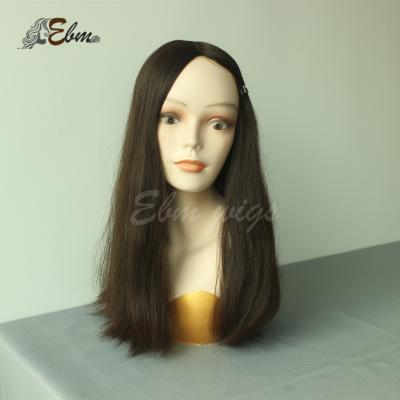 China Ebm 18inch Straight Women Hair Piece Chunky Lie Topper Dark Brown Kippahfall for sale