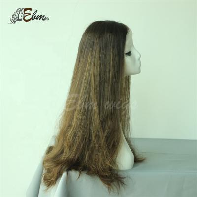 China Unprocessed Jewish Kosher Natural Wavy Hand Tied Lace Top Brazilian Silky Straight Full Wave Human Hair Wigs Sheitel Bottom Lace Wigs for sale