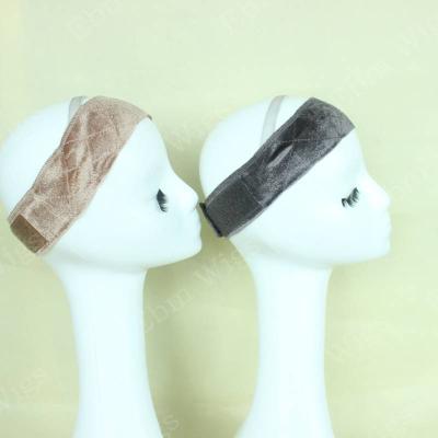 China Factory Price High Quality Straight Velvet Headband Wig Brown Grip Band, Custom Logo Headband for sale