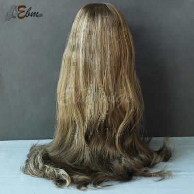 China Hot Seeling Human Hair Highlight Color Wigs Silky Straight Wave EBM Wigs Jewish Virgin Jewish Virgin Hair for sale