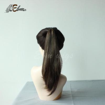 China Top Quality Silky Straight Fashion Hair Human Hair Sport Wigs Brazilian Pony Wigs Ponytail for sale