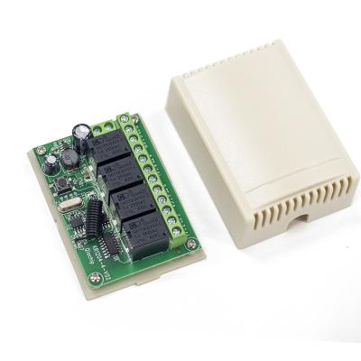 China 433.92Mhz DC 6V 12V 24V 10A 4CH Automatic Wireless Relay Module Receiver EV1527 Remote Control Switch 433Mhz For DC Motor DIY for sale