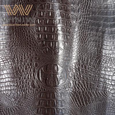 China Waterproof alligator embossed leather for sale