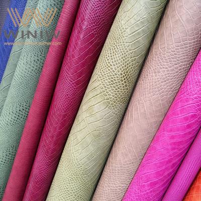 China Waterproof Embossed Croc Fabric Crocodile Leather Alligator Embossed Leather for sale