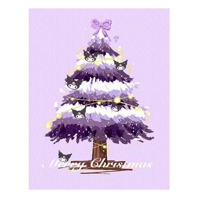 China Factory direct waterproof frame background wall painting crystal color Christmas tree porcelain crystal painting hanging picture for sale