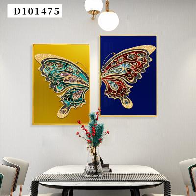 China Modern Waterproof Nordic Gold Poster Picture Gilt Butterfly Style Canvas Print Wall Painting Art Decoration Aisle Living Room Bedroom for sale