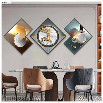 China Wholesale Waterproof Custom Metal Art Frame Wall Sofa Background Hanging Modern Simple Painting Decor for sale