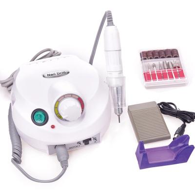 China Plastic Professional Electric Manicure Machine Nail Drill Pedicure Machine 35000rpm Electric Pedicure Machine with 6 Nail Drill Bit for sale