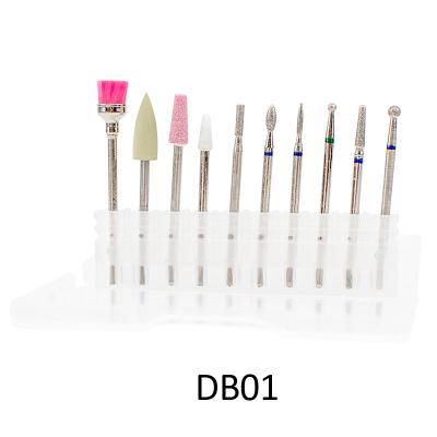 China Nail Art Beauty 10pcs/box Electric Diamond Professional Rainbow Diamond E-File Carbide Nail Polishing Drill Bit Set In Manicure& Pedicure Set for sale