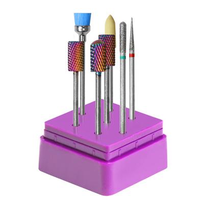 China Professional Safety Manicure Tungsten Carbide Pedicure Nail Art Accessories High Quality 7Pcs Tapered Diamond Ceramic Nail Drill Bits Set for sale