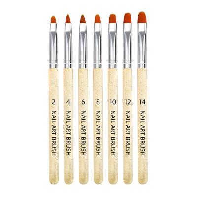 China Different Sizes Drawing Brush 7Pcs Nail Polish Pen Round Head Glittering Handle UV Gel Manicure Tool Kit Coating Art Brush Drawing Painting Clear 2/4/6/8/10/12 for sale