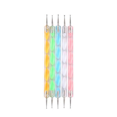 China 5pcs Nail Dot Pen 5pcs Nail Dot Pen Gel Acrylic Nail Art Brush Manicure Drawing Pen for Both Specialist or Professional Nail Art Learner for sale