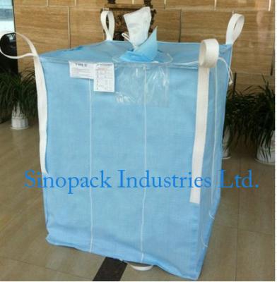 China 1000kg Anti static Industrial Bulk Bags CROHMIQ blue / white for storage chemical powder for sale