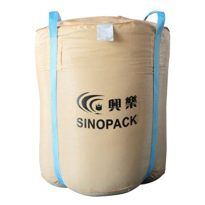 China Beige Circular 1 ton Food Grade FIBC with two handlings UV treated for sale