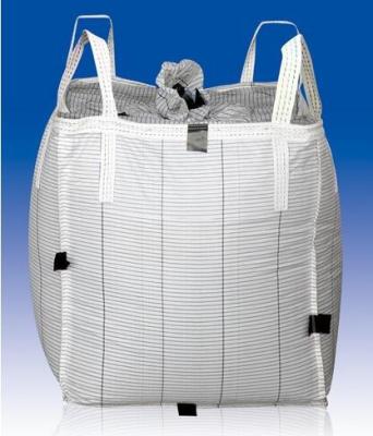 China Anti - Static PP Woven TYPE C Conductive Big Bags 4 Panel Cross Corner Loops for sale