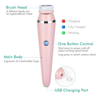 China DEEPLY CLEANING 3 in 1 Rechargeable SPA Face Skin Clean Brush, OEM Facial Skin Lifting Deep Pore Exfoliator Cleansing Brush for sale