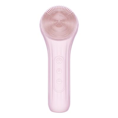 China New DEEP CLEANSING 2 in 1 Handheld Rechargeable Silicone Sonic Facial Cleansing Heating Brush Remover for sale