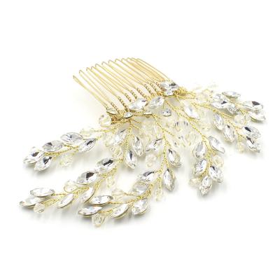 China Retail festival headpiece O836 horse eye diamond hair pearl wedding hair comb bridal hair accessories comb for sale