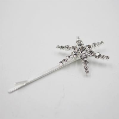 China CL005 Large Star Hair Decoration Ladies Crystal Cute Rhinestone Woman's Hair Clip Korea Handmade Hairpin for sale