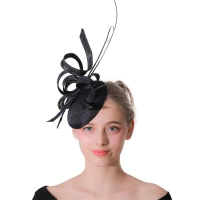 China WS009 Christmas ladies design hair fascinator halo hats clean elegant wedding new women's sinamay hats for ladies for sale