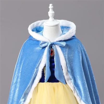 China DSN01 Winter Frozen Elsa Frozen Dress Kids Christmas Halloween Pageant Princess Cosplay Velvet Princess Cloak for sale