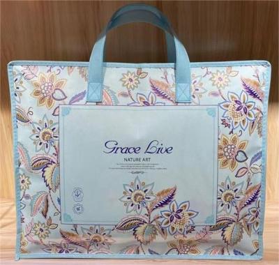 China Custom Home Packaging Textile Tote Bag Quilt Cover Storage Bag Packaging For Bedding Pillow Sheet for sale