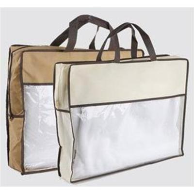 China Home Clear PVC Textile Zipper Zipper Pillow Bag Bedding Packaging Bags With Handle for sale