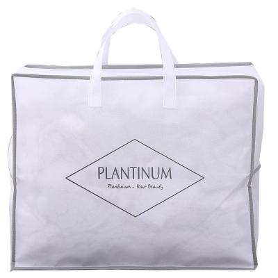 China Packaging Non Woven Clear PVC Vinyl Pillow And Bedding Bags With Handles Zip Storage Bag for sale