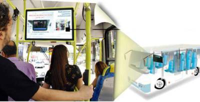 China Internet Connected Digital Bus Signage Wide Dot Pitch Display Solution For Roof / Wall Installation for sale