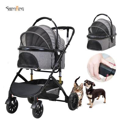 China Sale Dogs China Small Pet Walker Travel 4 Wheel Luxury Whole Dog Strollers Pet Stroller For Dogs Cats for sale