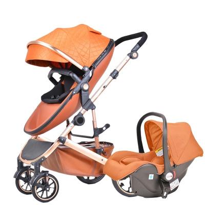 China Luxury European Standard Baby Stroller Pram 3 In 1 With Bassinet And Carseat Stroller for sale