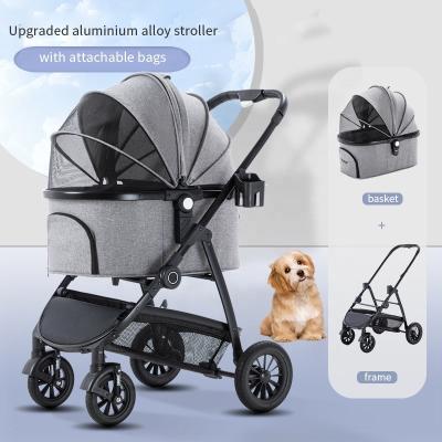 China Sustainable Lightweight Folding Pet Cat And Dog Folding Travel Pet Stroller Supplies for sale