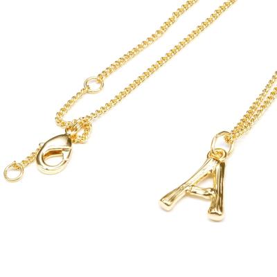 China Hiphop Personalized Design Letter Jewelry 26 Custom Bamboo Alphabet Necklace for sale