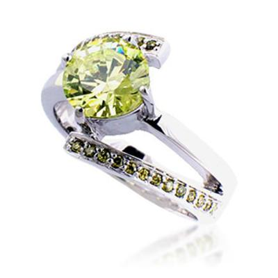 China Green Color Musical Note CLASSIC Fancy Stone Engagement Ring for sale