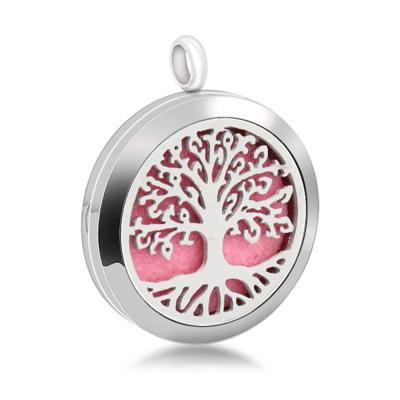 China Hiphop Essential Oil Aroma Necklace Pendant Open Pendant, Stainless Steel Tree Of Life Pendants for sale