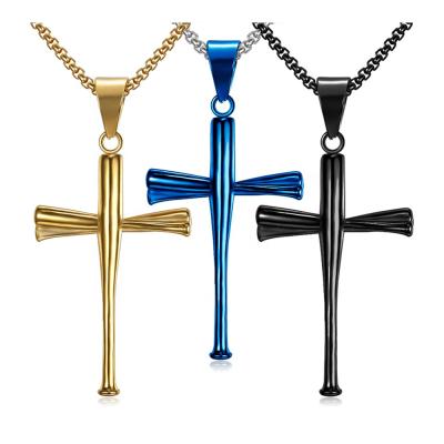 China CLASSIC Hot Personality Stainless Steel Fashion Baseball Cross Design Pendant For Men for sale